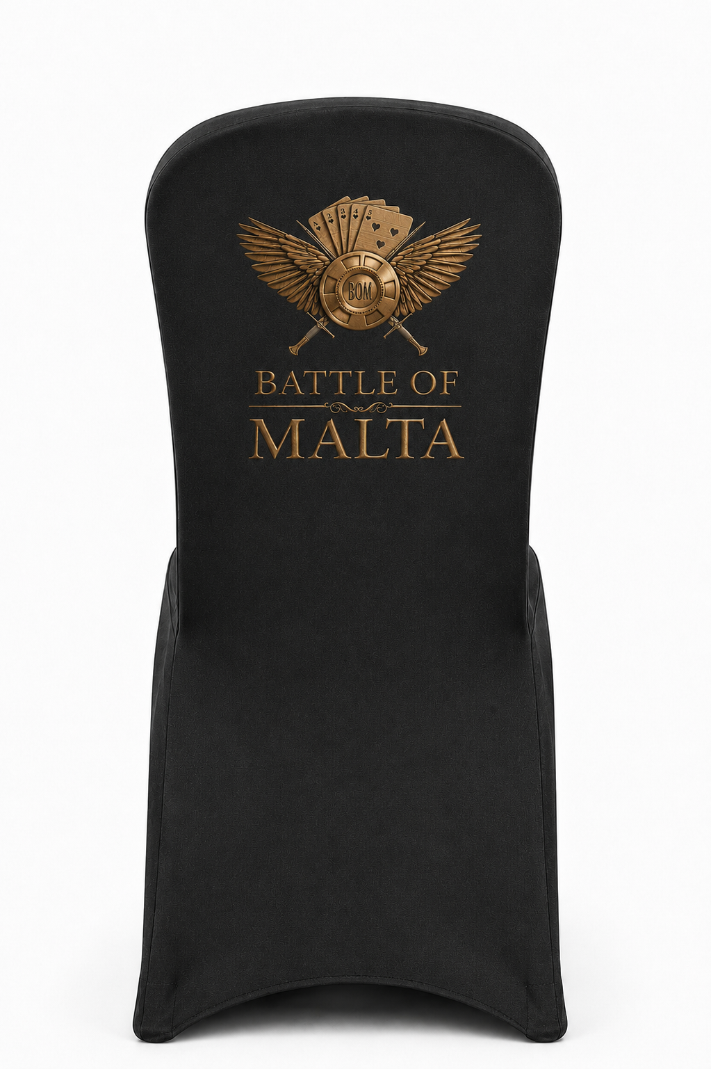Battle of Malta poker chair cover design