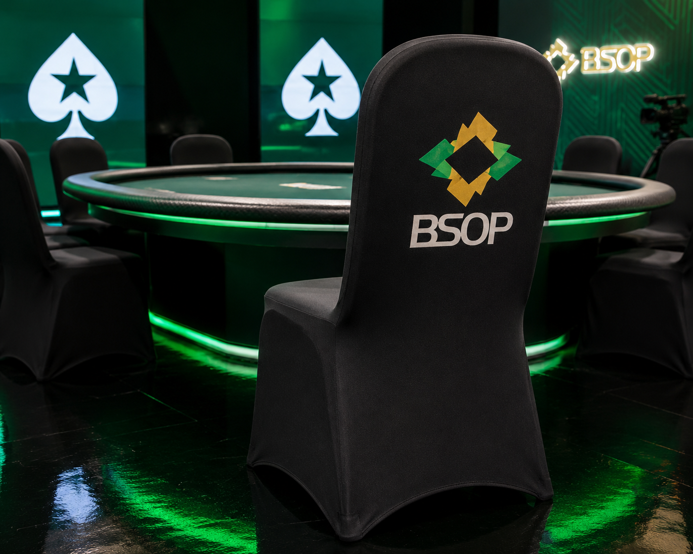 BSOP poker chair cover design
