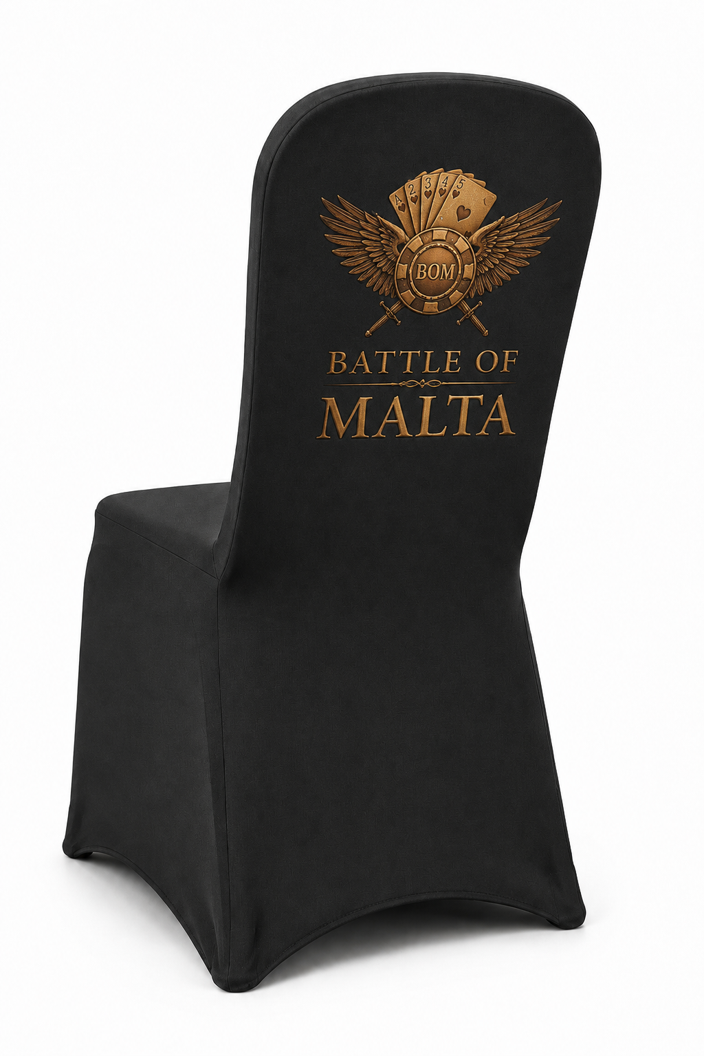 Battle of Malta poker chair cover design