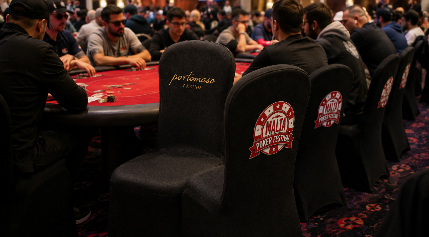 Malta Poker Festival poker chair cover design